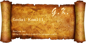 Gedai Kamill névjegykártya